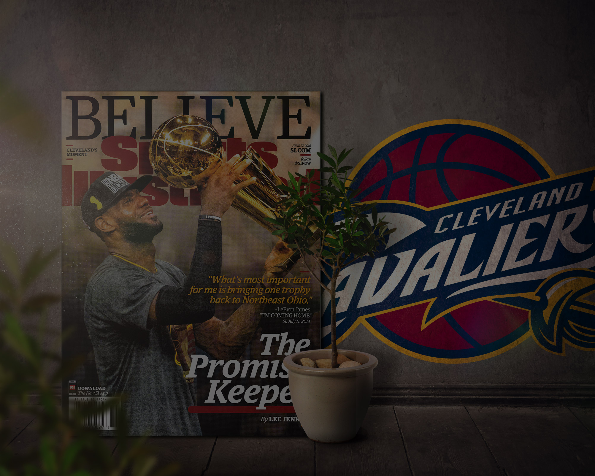 Glass Wall Frame Art, Cleveland Cavaliers 2016 NBA Champions AT
