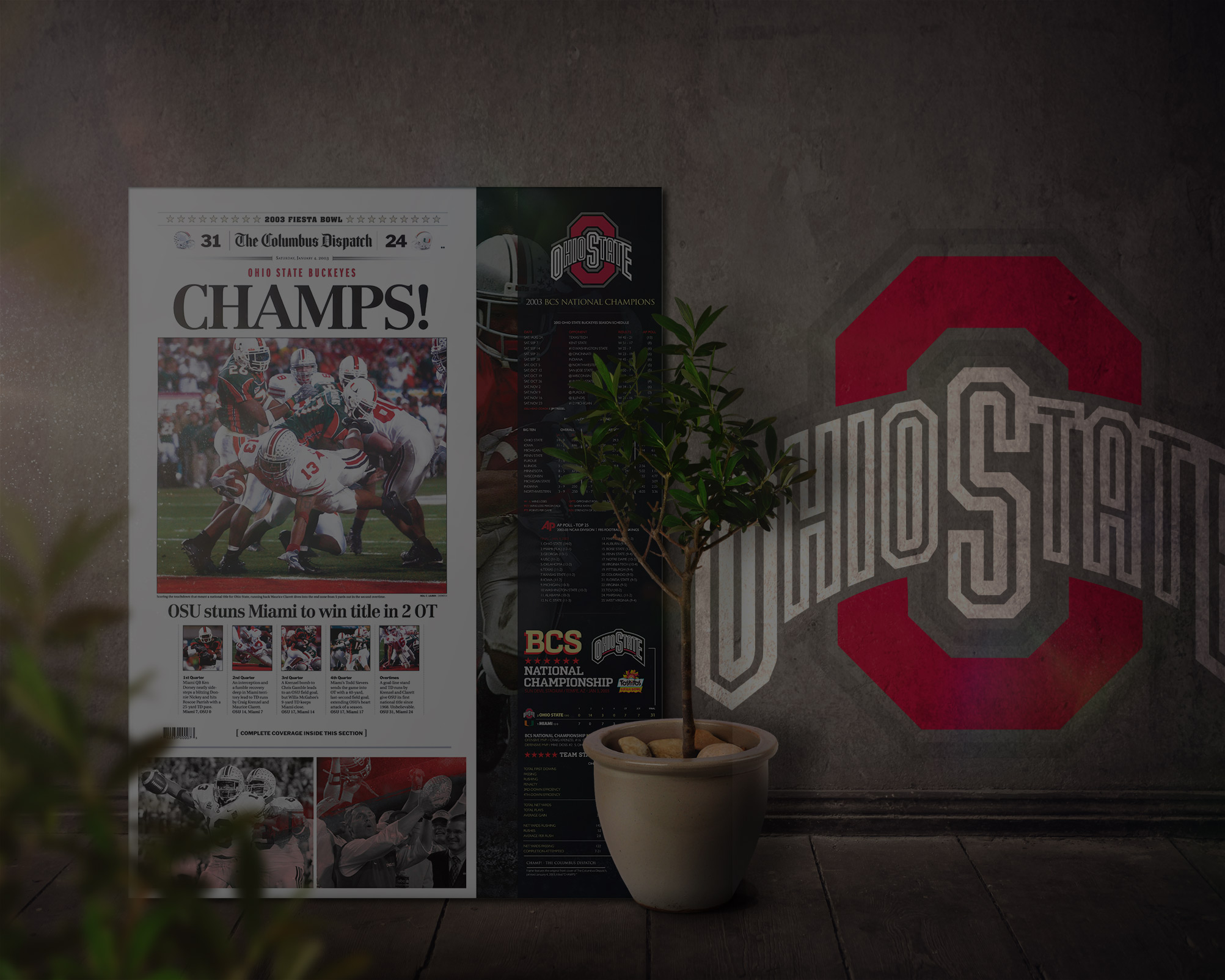 Ohio State Buckeyes, Fiesta Bowl, Maimi, BCS National Champions, Columbus Dispatch 2003
